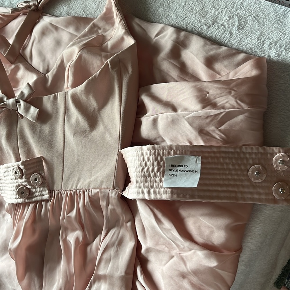 Elegant Pink Bridesmaid Dress - Picture 4 of 7